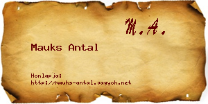 Mauks Antal névjegykártya